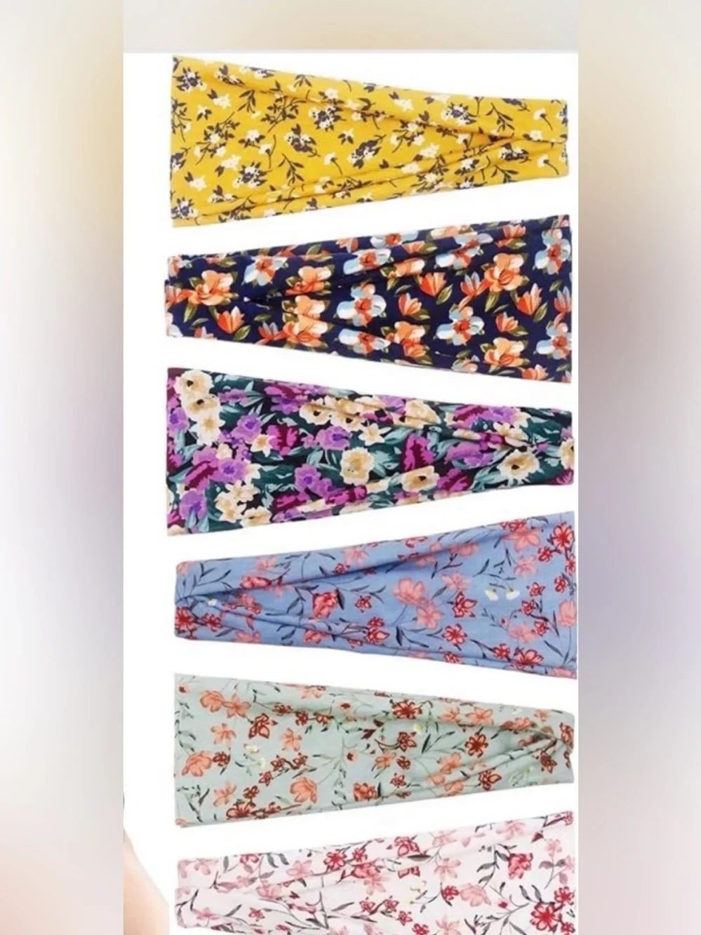 NWT Pack of 6 Huachi Boho Floral Wide Nonslip Fabric Headbands